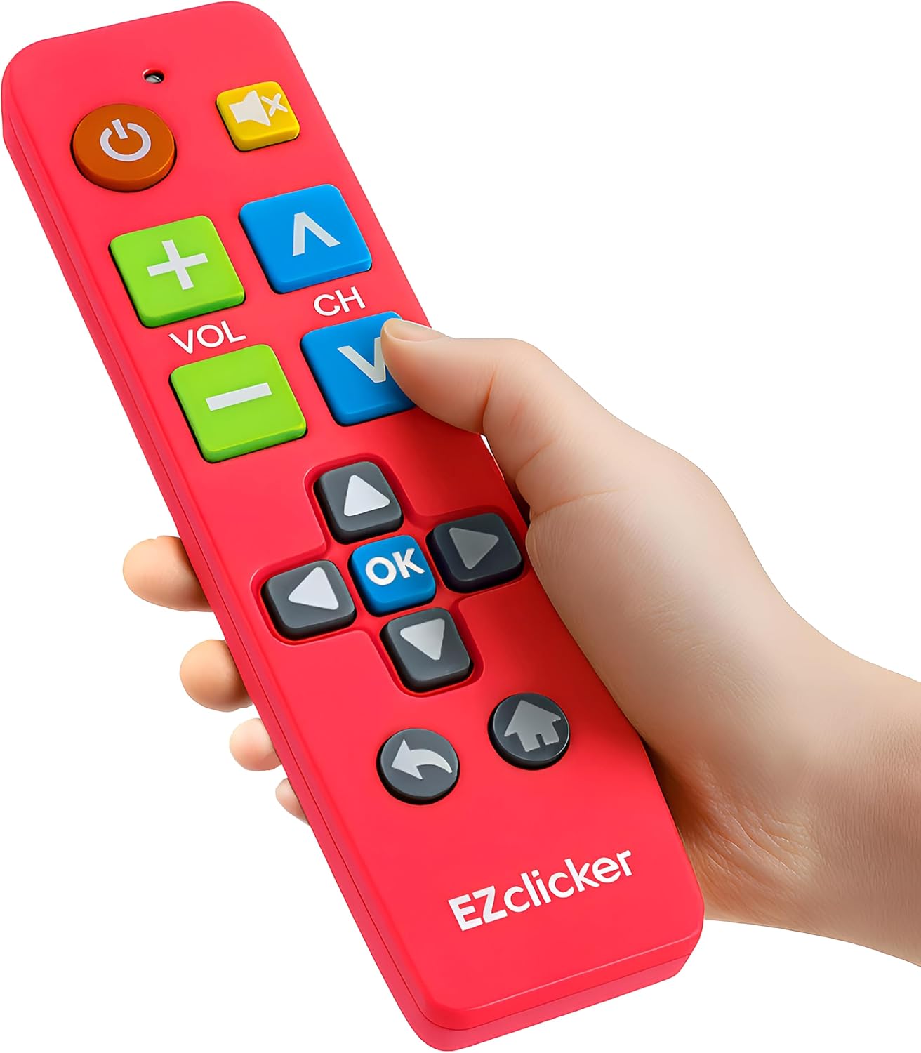Plus Big Button Universal TV Remote (Pink) Simple Easy to Use, Works with Major TV Brands (2xAAA Batteries Not Included)