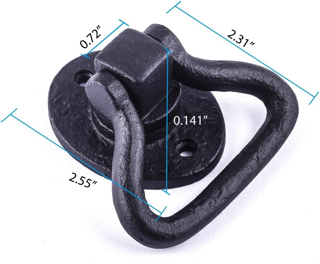 Renovators Supply Manufacturing Door Lock Latch 6.5 in. Black Wrought Iron Gate Latch Garage Barn Door Lock with Mounting Hardware