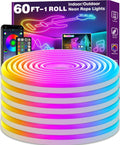 AILBTON 60Ft Neon Rope Lights,Flexible Led Rope Lights Control with App/Remote,Multiple Modes Music Sync Gaming RGB Led Neon Lights for Bedroom Outdoor