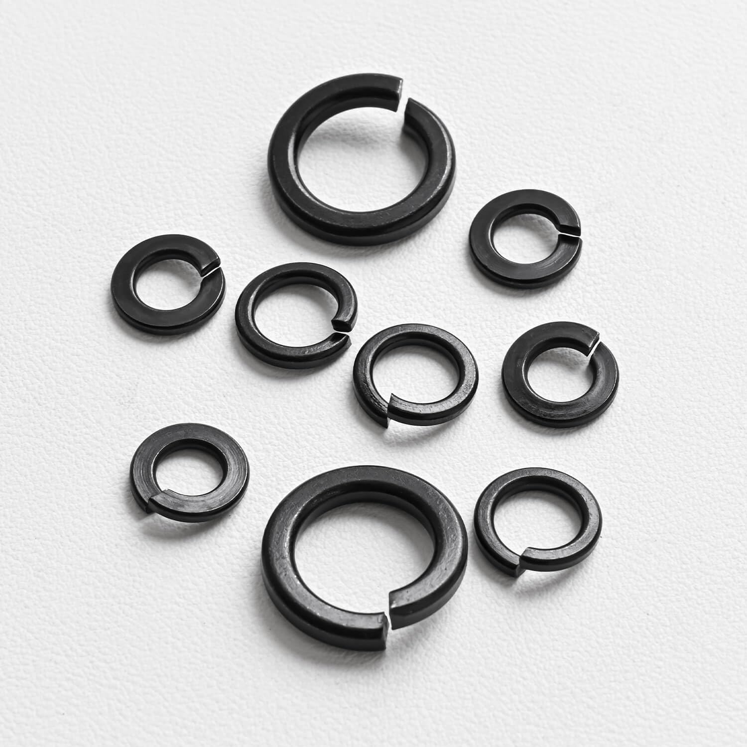 1/4'' (100 Pack) Split Lock Washer, Black Oxide (18-8) 304 Stainless Steel Spring Lock Washer