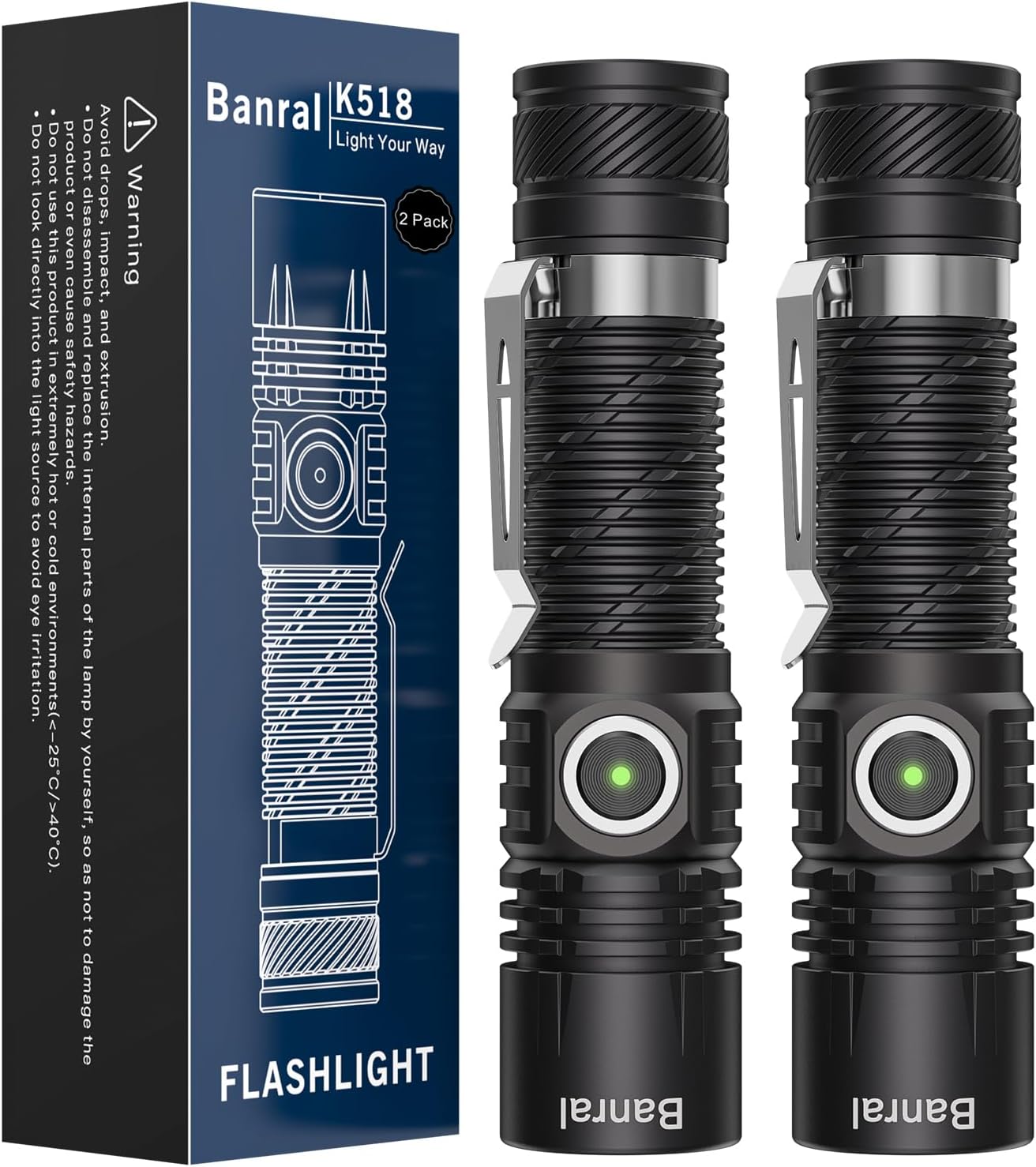 Rechargeable Tactical Flashlights, High Lumens Small Mini USB-C LED Flashlight, Compact EDC Flash Light, 4 Modes&Memory Function, Waterproof Pocket Lights for Home,Camping,Emergency,Christmas Gifts