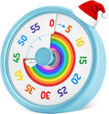HIPPIH Visual Timer for Kids, 60 Minute Countdown Timers for Classroom Kitchen Office, Rainbow Disk Desk Timer Clock with Silent Operation, Pomodoro Timer Time Management Tools for Toddler ADHD Blue