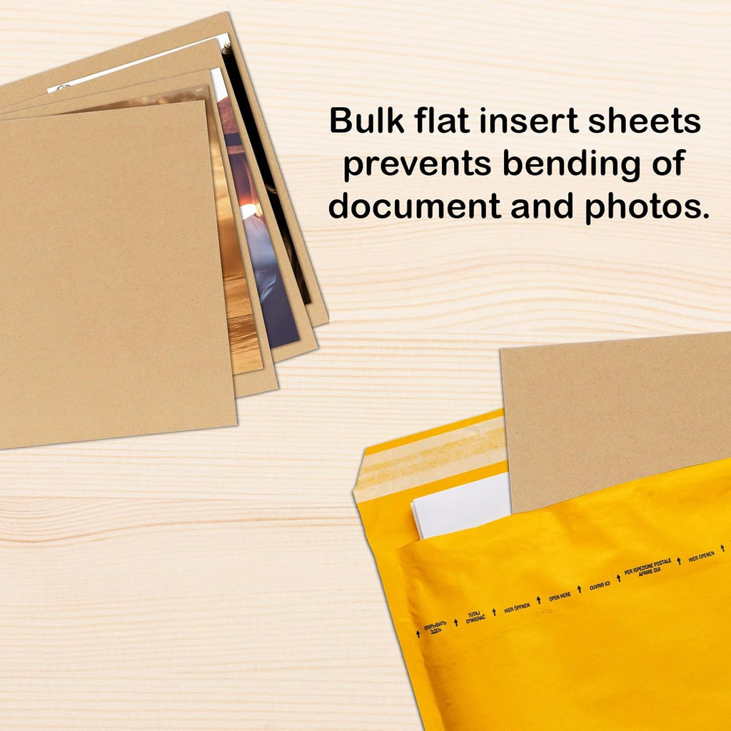 Calenzana 5x7 Corrugated Cardboard Sheets Set of 200, Flat Card Boards Inserts for Crafts, Packing, Shipping, Moving, Mailing