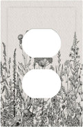 Personalized Wall Plate Decorative Light Switch Cover Black and Beige Garden Plants Flowers Single Duplex Switchplate 1 Gang Outlet Plate Decora Light Switch Plate for Home Office Decor