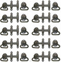 Black Wrought Iron Gate Turn Latch Lock Set 6.5 Inches W Heavy Duty Rust Resistant Powder Coated Barn Door, Fence Or Gate Ring Latches With Mounting Hardware Renovators Supply Manufacturing Pack Of 10