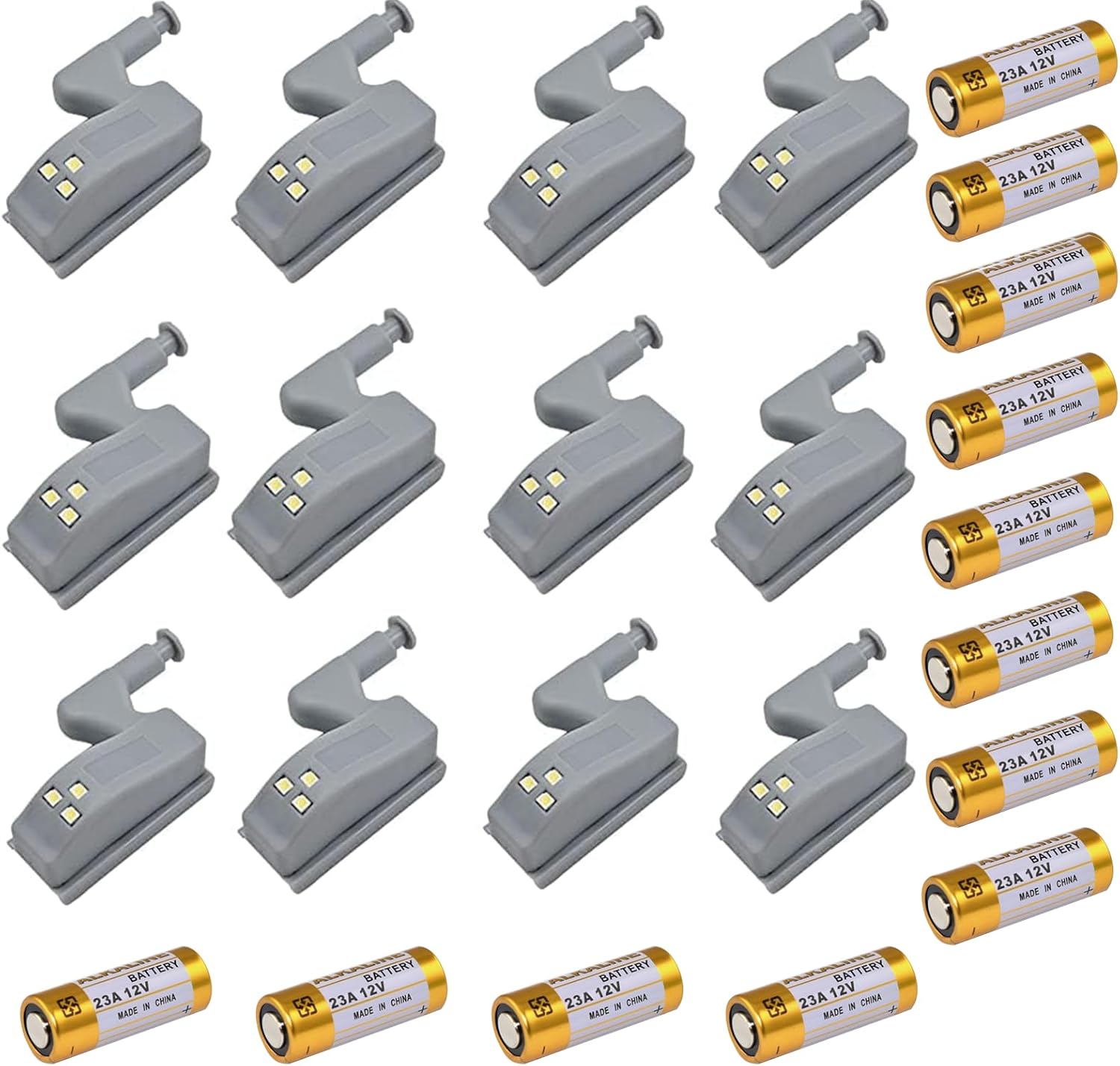 12 Pack Hinge LED Sensor Light -Smart Touch Induction Cabinet Light for Kitchen Cabinet Cupboard Closet Night Lights, Living Room/Bedroom/Wardrobe Night Lights(Cool White)