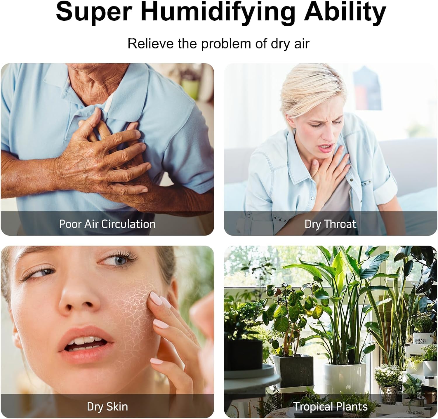 MEGAWISE 2025 Humidifier, 6L Large Capacity, 50H Runtime, Enjoy ultra-quiet, cool mist for your bedroom, nursery, or indoor plants. Top-fill design for effortless convenience (White)