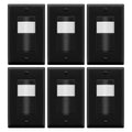 TOPGREENER PIR Motion Sensor Light Switch, Occupancy & Vacancy Motion Sensor Switch, 𝐎𝐩𝐞𝐫𝐚𝐛𝐥𝐞 𝐖𝐢𝐭𝐡𝐨𝐮𝐭 𝐆𝐫𝐨𝐮𝐧𝐝 𝐖𝐢𝐫𝐞, No Neutral Wire, TDOS5-HL-BK-6PCS, Black