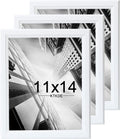 KTKDE 11x14 Picture Frame Set of 3,White Wooden frames, Vertical & Horizontal Wall Hanging for Wall Display,Studio Gallery Photo Frame for Photos, Posters & Art Prints