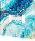 Elegant Marble Acrylic Light Switch Cover Decorative Double Rocker Wall Plate Light Switch Plate Cover