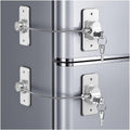 2 Pack Refrigerator Door Lock with Adhesive, No Tools Required, Child Proof Fridge Door Lock for Kids and Pets, Self Adhesive Latch for Freezer, Cabinets, Drawers, Air Oven, Windows (Patent)