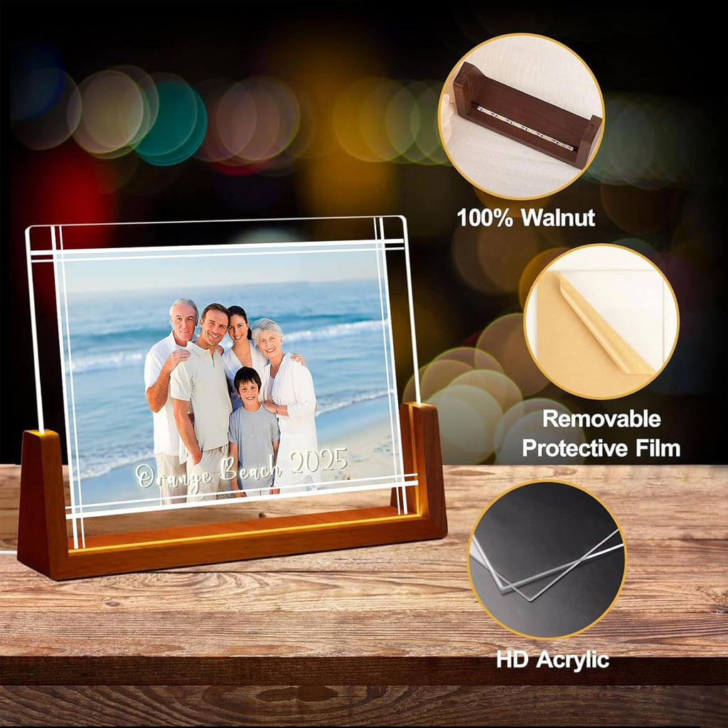 LOUISMIAA Customized Picture Frames Night Light,Decorative Plaque Anniversary Birthday Mother’s Day Father’s Day Valentine’s Personalized Gifts for Boyfriend Girlfriend Couple Same Day Shipping