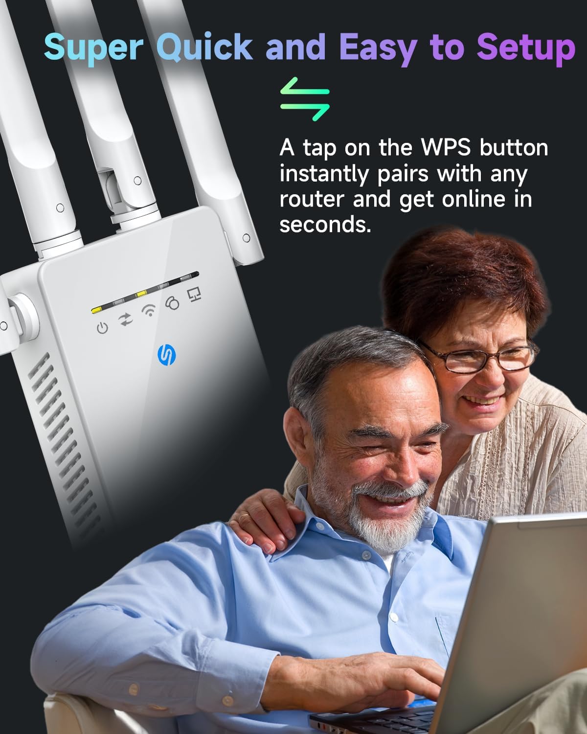 2026 WiFi Extender, WiFi Signal Booster Cover up to 14770 sq.ft for Home, New Gen 6X Faster Internet Extender WiFi Booster w/Ethernet Port, Wireless WiFi Repeater Works with 99% Router, Easy Setup