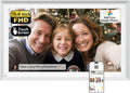 NexFoto 15.6" Touchscreen Digital Picture Frame, FHD WiFi Digital Photo Frame 64GB, Add Pics from Google Photos, Upload Videos via App/USB, Gifts for Christmas/Mom/Grandpartents, Silver