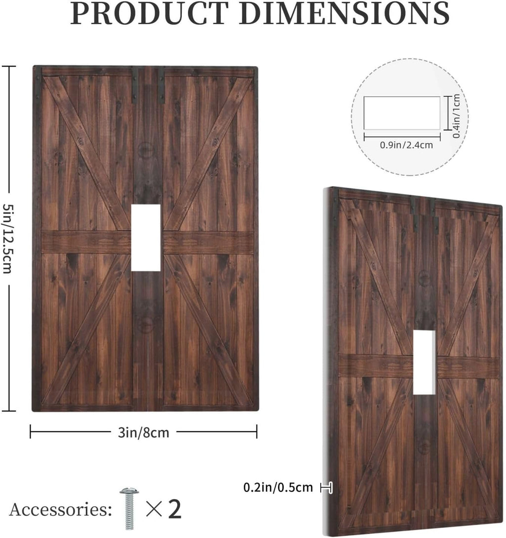 Decorative Light Switch Cover Plate Vintage Brown Farmhouse Barn Door 1 Gang Single Toggle Wall Plates for Electrical Outlets Outlet Covers Switch Plate Covers Faceplate for Bedroom Home Decor