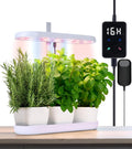 Grow Lights for Indoor Plants, 20W Full Spectrum LED Grow Lamp for Indoor Garden with Intelligent Controller, Height Adjustable, Ideal for Home Desk Plant Lighting (White, ABS Base)
