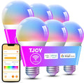 TJOY Smart Alexa Light Bulbs, Bluetooth WiFi Led Bulb Compatible with Alexa &Google Assistant, RGB Color Changing Bulbs, Music Sync, 9W(60W Equivalent), A19 E26 800LM(2.4Ghz WiFi only), 6 Pack