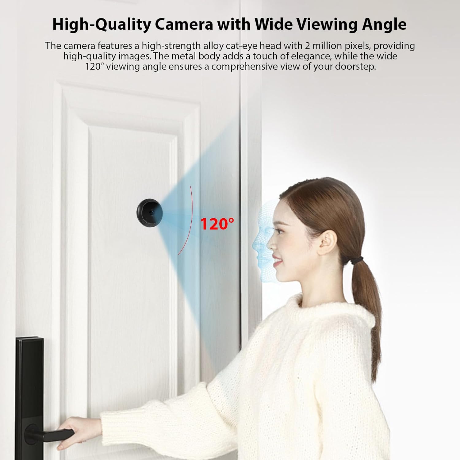 Digital Peephole Door Viewer-3.97inch LCD Monitor with 1080P 2MP Camera Kit, 120° Wide Viewing Angle, Color Night Vision, Built-in 1400mAh Battery, Type-C Rechargeable for Home Apartment