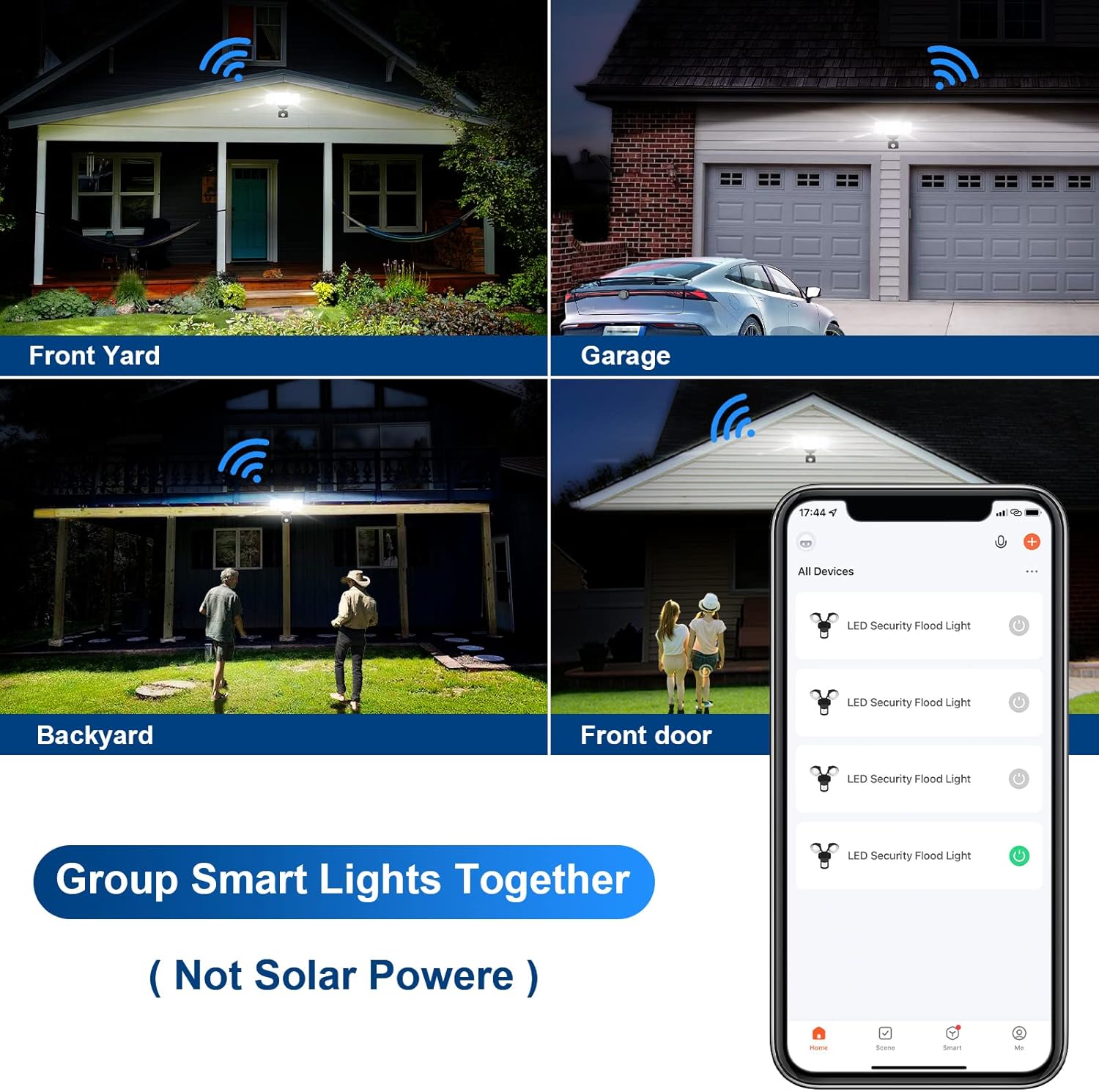 EMANER Smart Security Light Motion Sensor, Compatible with Alexa/Google Home, Adjustable Color Temperature, App Controlled WiFi Flood Light 2800LM Dimmable for Garage Driveway Porch (Black, 1-Pack)