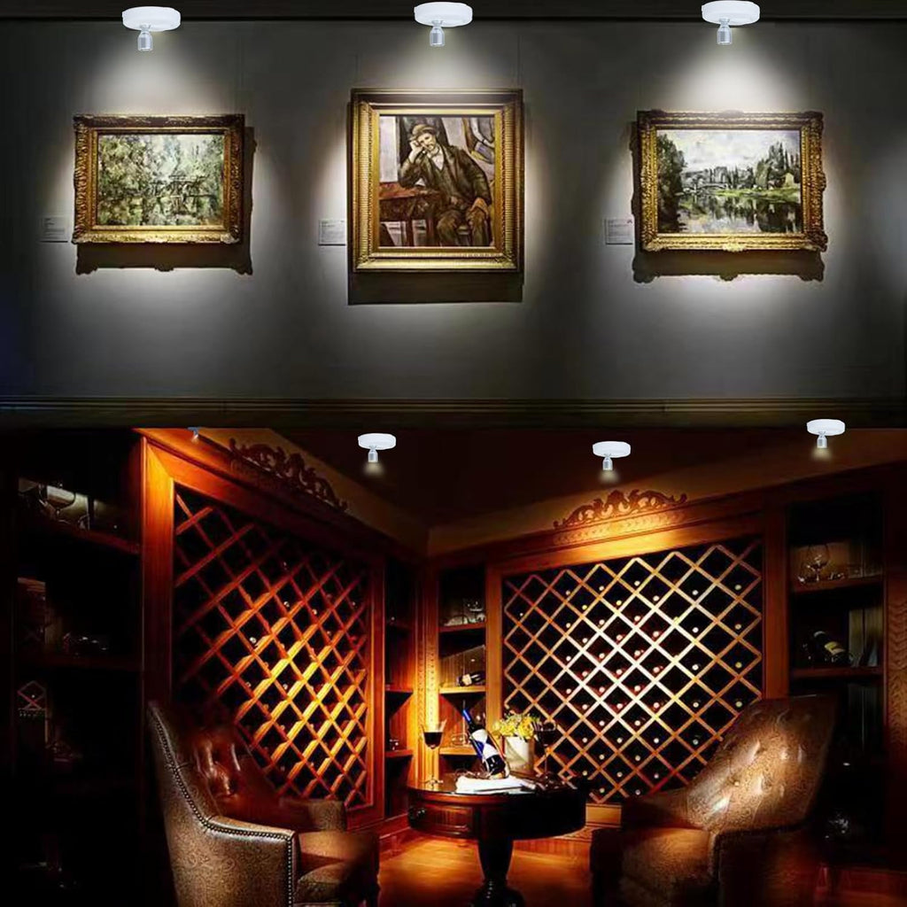 LED Spotlight, Battery Operated Picture Lights, Uplighting Indoor, Puck Lights with 2 Remote, Dimmable Spot Up Light for Wall Display Dartboard Painting Artwork Accent