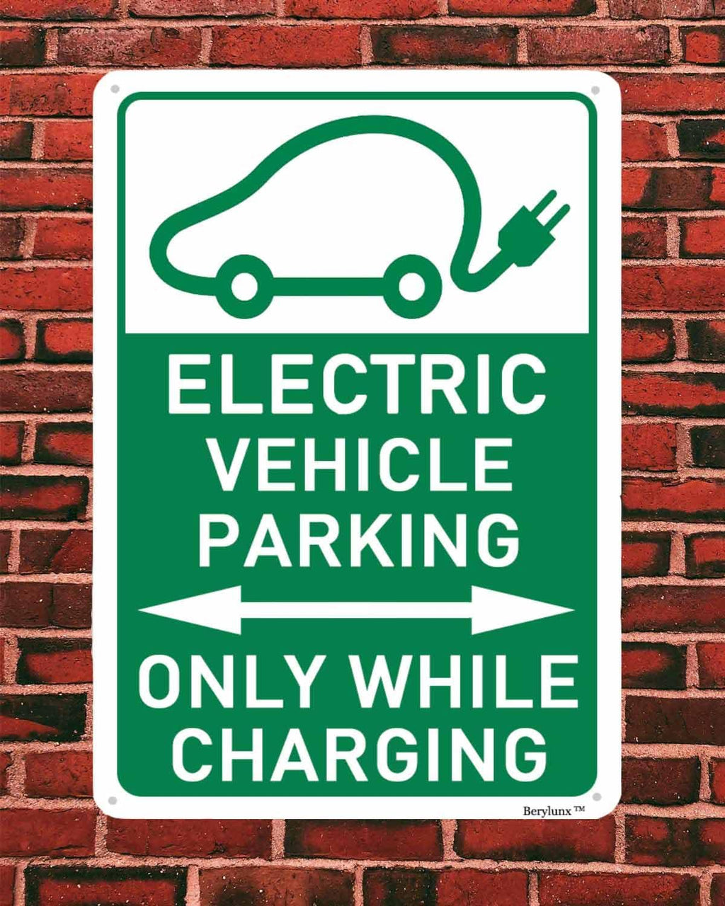 Electric Vehicle Parking Sign,Outdoor Parking Sign,Parking Sign,No Parking Sign "Only While Charging" 16"x24" Aluminum Sign