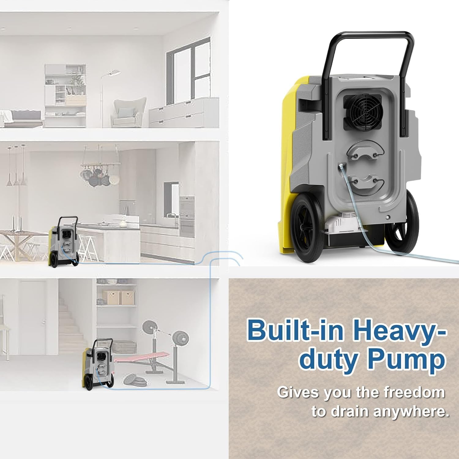 ALORAIR Commercial Dehumidifier with Pump Drain Hose, 190 Pints Industrial Dehumidifiers Large Capacity for Basements, Garages, Mall & Job Sites, 5 Years Limited Warranty