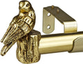1-1/8 Inch Diameter Brushed Gold Curtain Rod with Bird Design Finials, 72-144'' Telescoping Single Curtain Rods for window width 68-140 inch, 1 pack