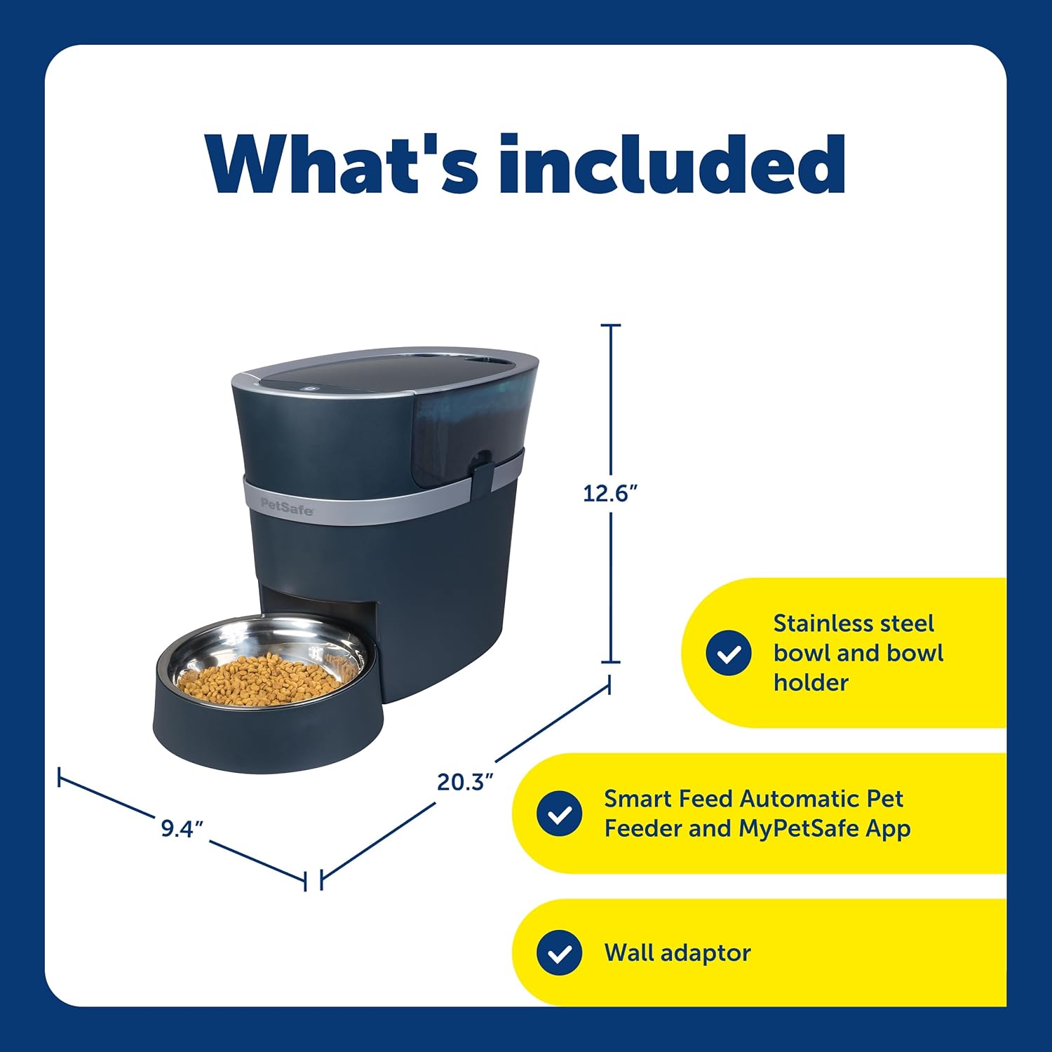 PetSafe Smart Feed Pet Feeder, Automatic Cat Feeder, Automatic Dog Feeder with App, Compatible With Alexa, Apple, Android, Backup Batteries For Power Outage, Black