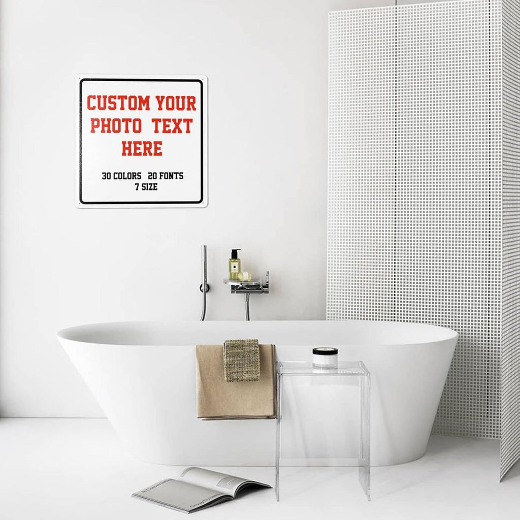 Custom Signs Outdoor Metal Sign - 8 x 8 Personalized for Business, Workplace, Office, Home, Delivery Signs, Road Garden Hazard Intersection Parking Decorative