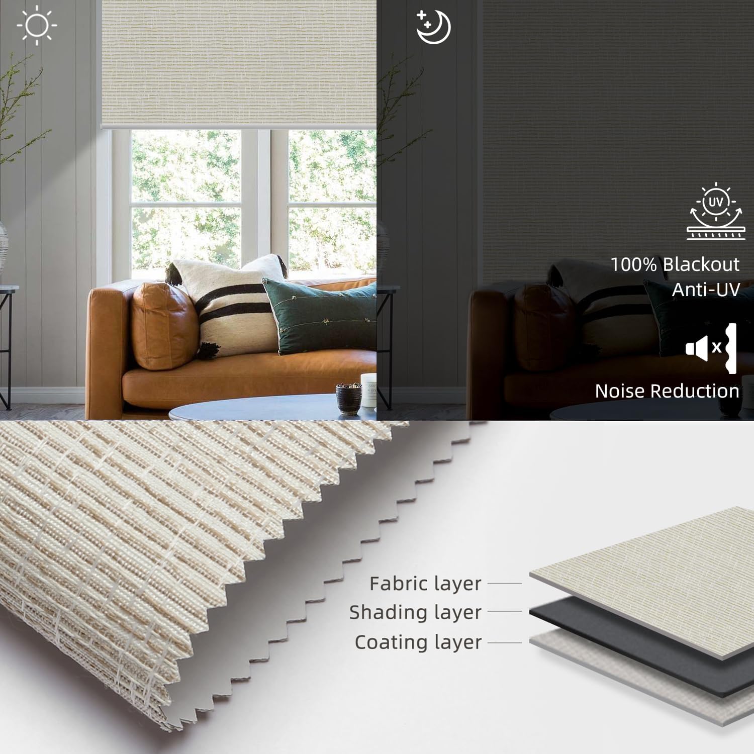 SmartWings Motorized Blinds Shades for Windows Remote Control Smart Blind Shade Work with Homekit Z-Wave Alexa Automatic Roller Shade Blackout Electric Blind Custom up 110" W X 130" H (Safari Cream)