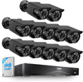 ZOSI 4K 16CH PoE NVR Security Camera System, 12 x 8MP PoE IP Camera Outdoor Indoor with AI Human Vehicle Detection, Night Vision, IP66 Weatherproof, 4K 16CH NVR with 4TB HDD for 24/7 Recording