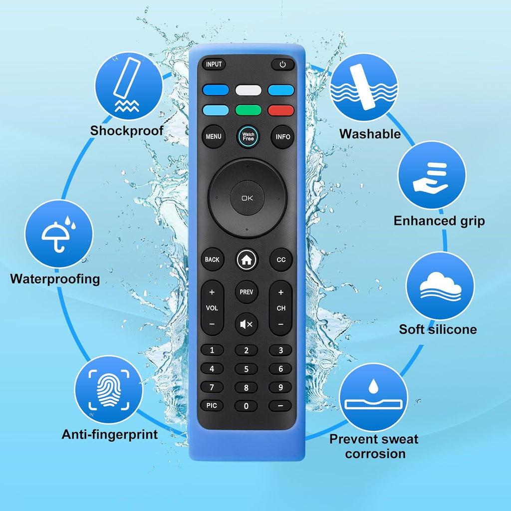 Cover-for-Vizio-Smart-TV-Remote Silicone Case XRT136/ XRT140 (Glow Blue)