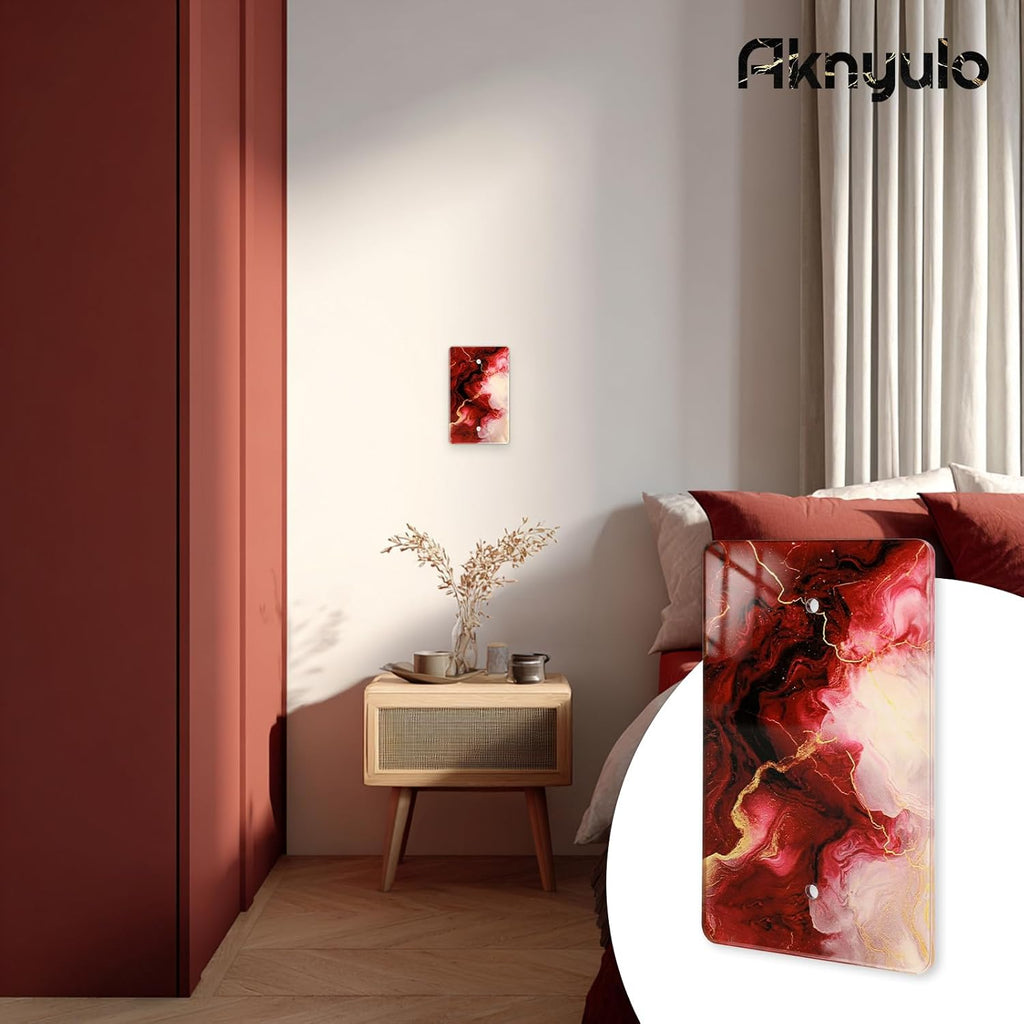 Rich Burgundy Marble Acrylic Wall Plates Blank Wall Plate Light Switch Cover Plate Blank Wall Plate Decorative Acrylic Light Switch Cover