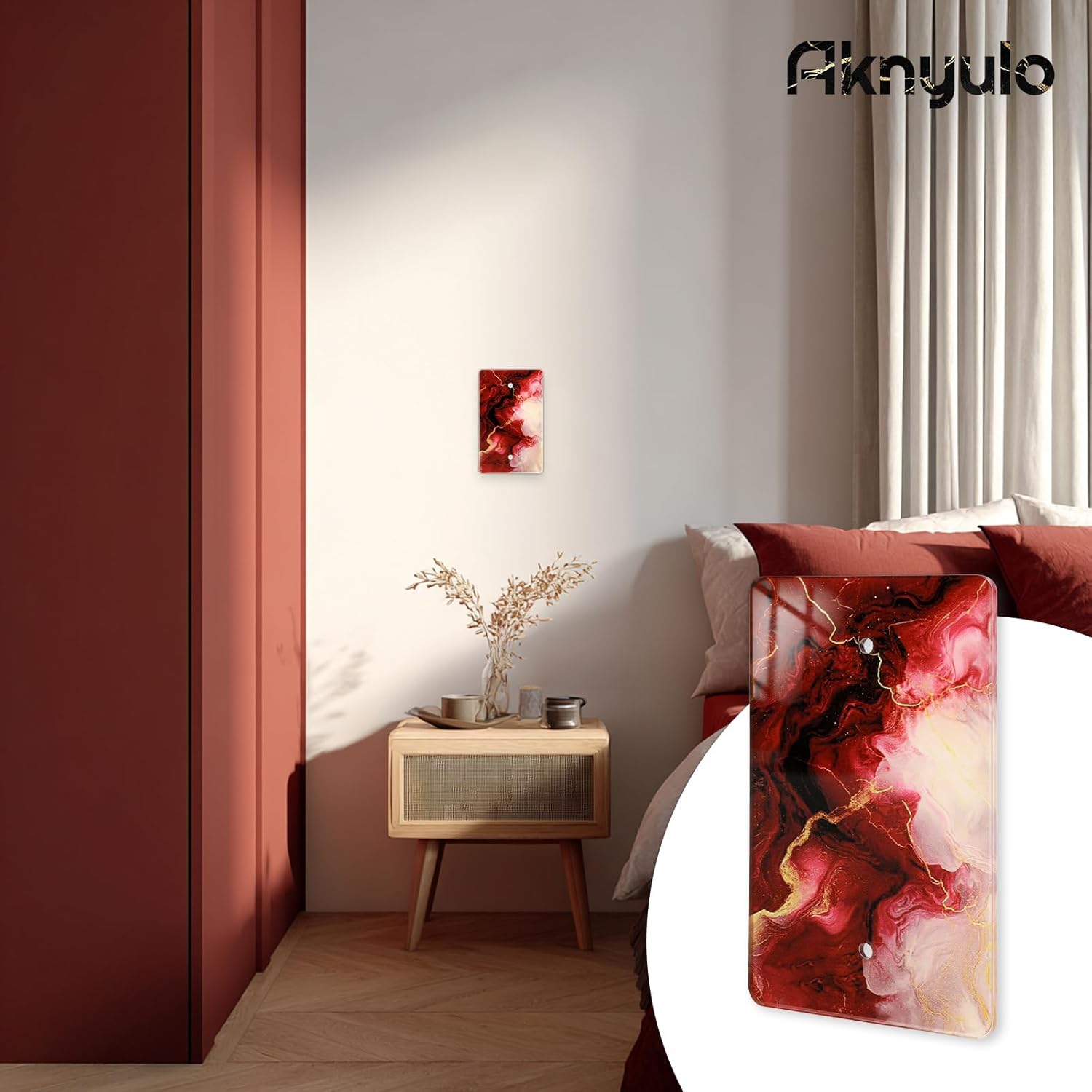 Rich Burgundy Marble Acrylic Wall Plates Blank Wall Plate Light Switch Cover Plate Blank Wall Plate Decorative Acrylic Light Switch Cover