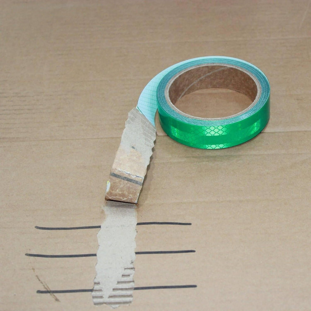 Non Fading Green Reflective Tape Outdoor Waterproof 1 inch, High Visibility Warning Industrial Marking Tape, Safety Stickers (15 feet)