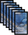 8x14 Picture Frame Set of 6, Black Frame for 8 x 14 Inch Picture Poster Photo, Light Weight and High Transparent 8 by 14 Frame for Wall - 6 Pack/Black/8"x14"