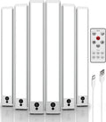 EZVALO Under Cabinet Lights,14.5'' Motion Sensor Light Indoor Dimmable, Super Bright 4000mAh Rechargeable Closet Lights 5700K with Remote Control, Wireless Under Counter Light for Kitchen (6 Pack)
