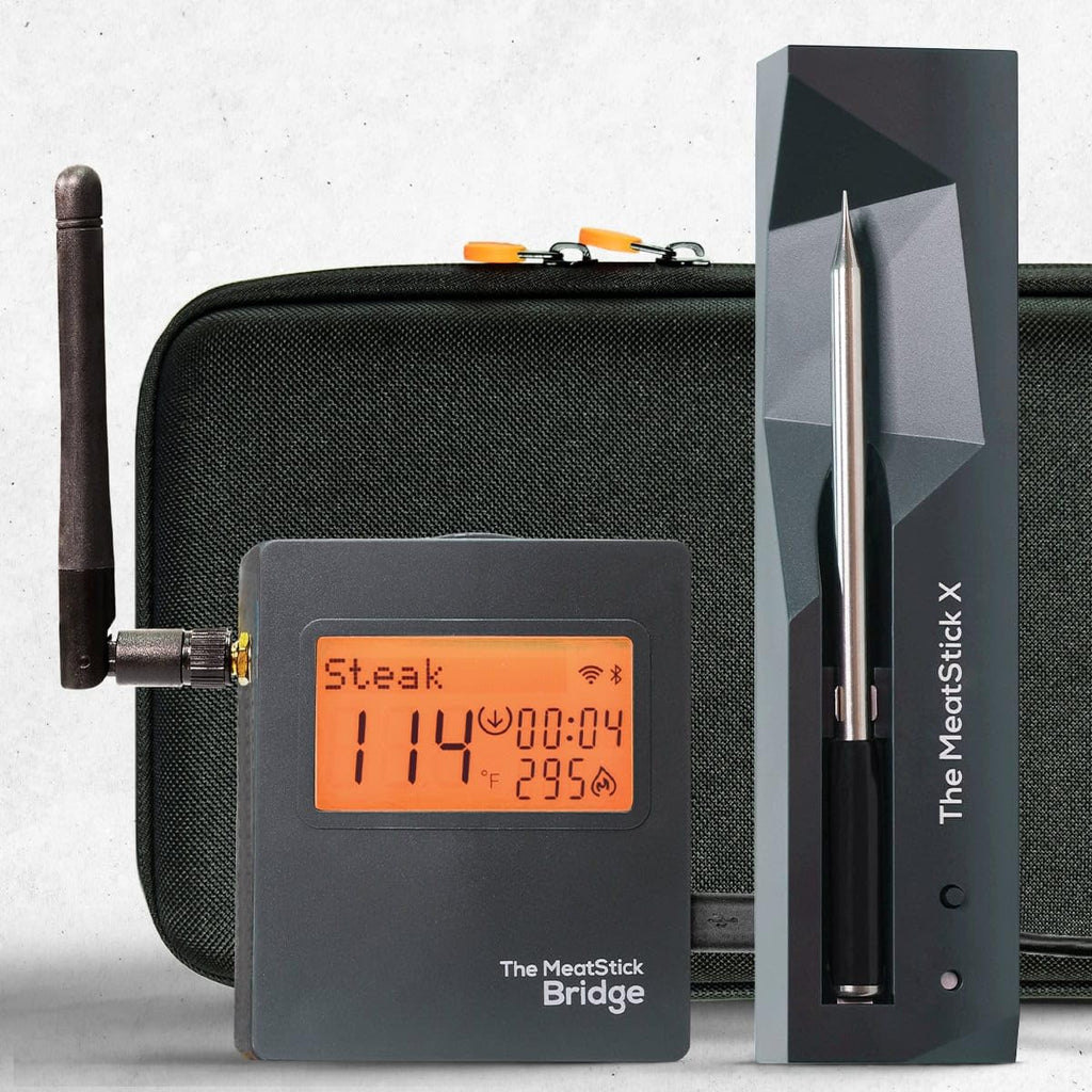 MeatStick X WiFi Travel Kit [Unlimited Range] | Duo Sensors Smart Wireless Meat Thermometer with Bluetooth | for Smoking, Grilling, BBQ, Air Fryer, Deep Frying, Oven, Sous Vide, Rotisserie