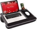 LAPGEAR Home Office Pro Lap Desk with Wrist Rest, Mouse Pad, and Phone Holder - Gray Woodgrain - Fits up to 15.6 Inch Laptops - Style No. 91595