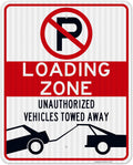 No Parking Symbol Sign, Loading Zone Sign, 24x30 Inches, 3M EGP Reflective .080 Aluminum, Fade Resistant, Indoor/Outdoor Use, Made in USA