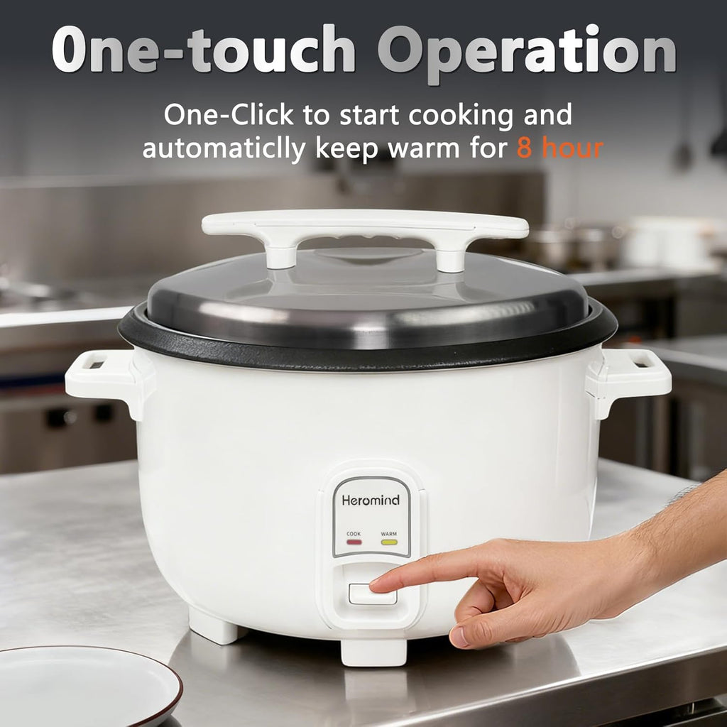 Commercial Rice Cooker, 46-Cup Rice Cooker, 9Qt / 10 L Large Rice Cooker with Nonstick Inner Pot, Fast Cooking and Auto Keep Warm, with Rice Cup and Paddle, Easy to Clean, 1600W