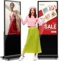 JIYANG 49 Inch Digital Signage Display,Indoor Floor Standing Touchscreen Advertising Display Kiosk Android System,Commercial LCD Totem Support HDMI-in,Store Displays Screens and CMS System(Black)