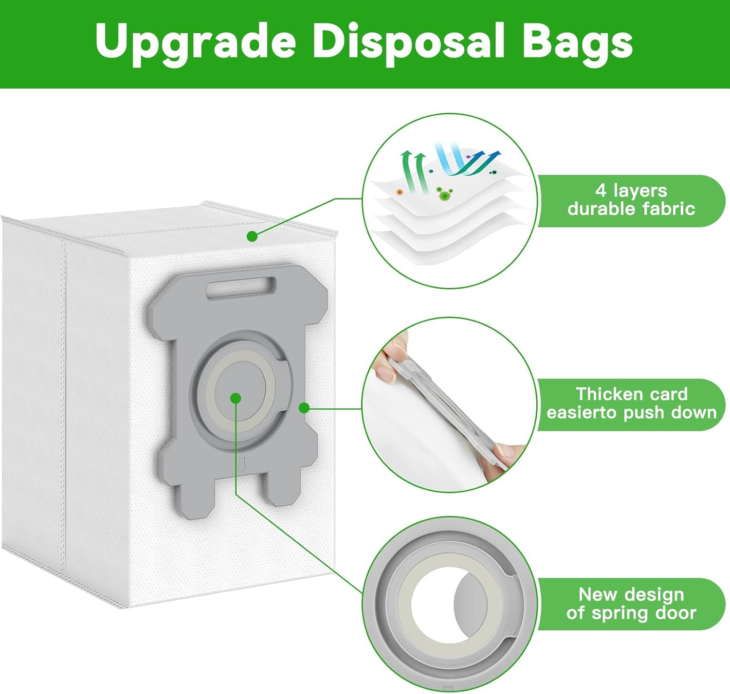12 Pack Dirt Disposal Bags Compatible with Robotic Vacuum Cleaner i3, i3+, i7, i7+, i8, i8+, i4, i4+, i1, i1+, i6, i6+, j7, j7+, s9, s9 Plus, i & s j Series Vacuum Bags Bin Bags Replacement Parts