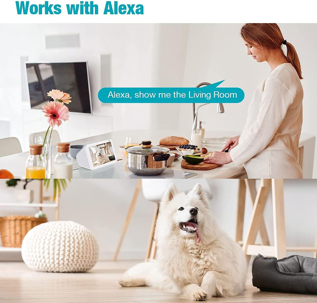 2.5K Security Camera Indoor, 360° Cameras for Home Security, 5G/2.4G WiFi Pet/Dog/Baby/Nanny/Cat Monitor Camera with Phone app, 2-Way Audio, Night Vision, 24/7 SD Card Storage, Cloud, Works with Alexa