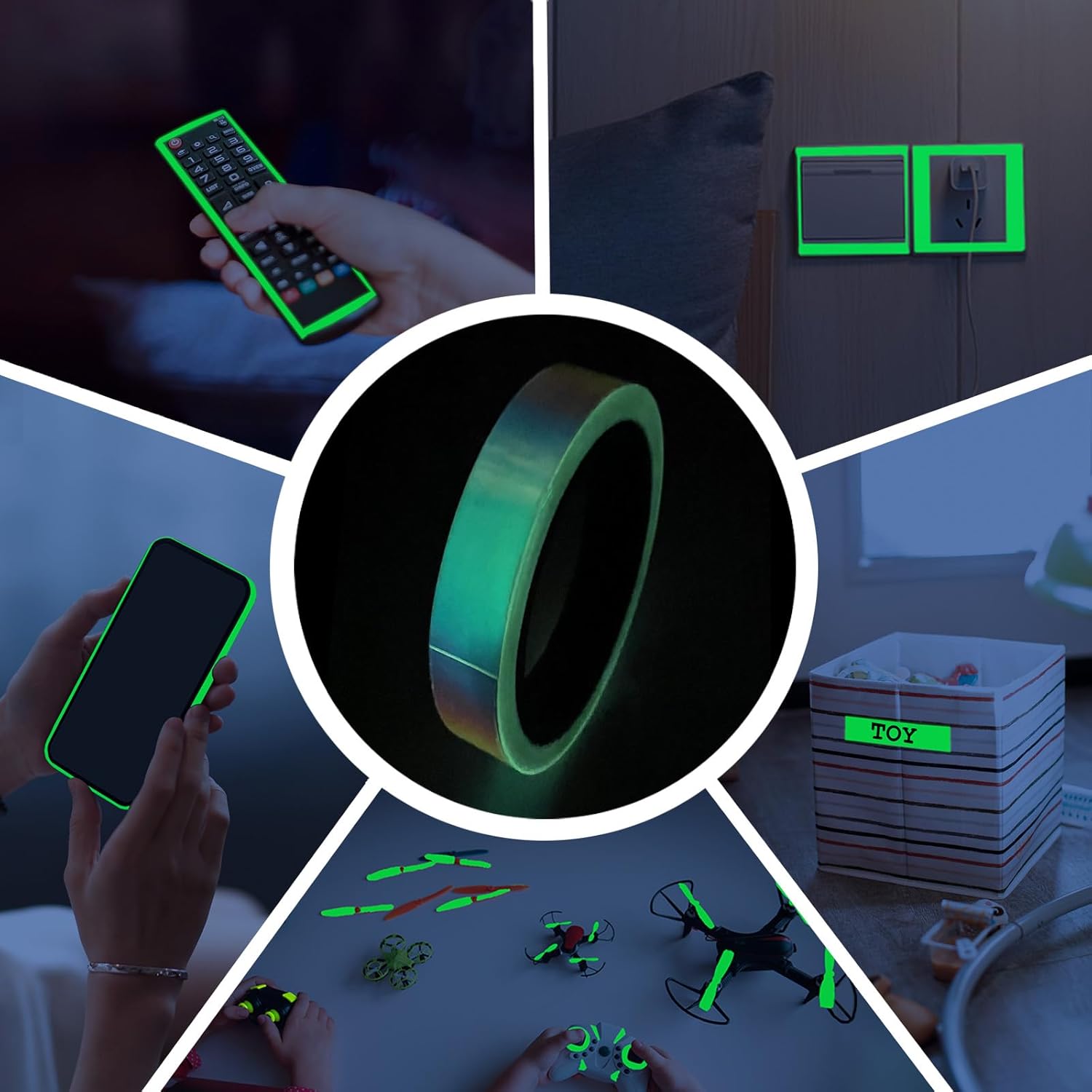 Glow in The Dark Tape - 33 FT X 0.5 Inch, Fluorescent, Waterproof, Luminous Reflective Tape for Stairs, Walls, Steps, Exit Signs, Theatres, Staged & Dark Areas