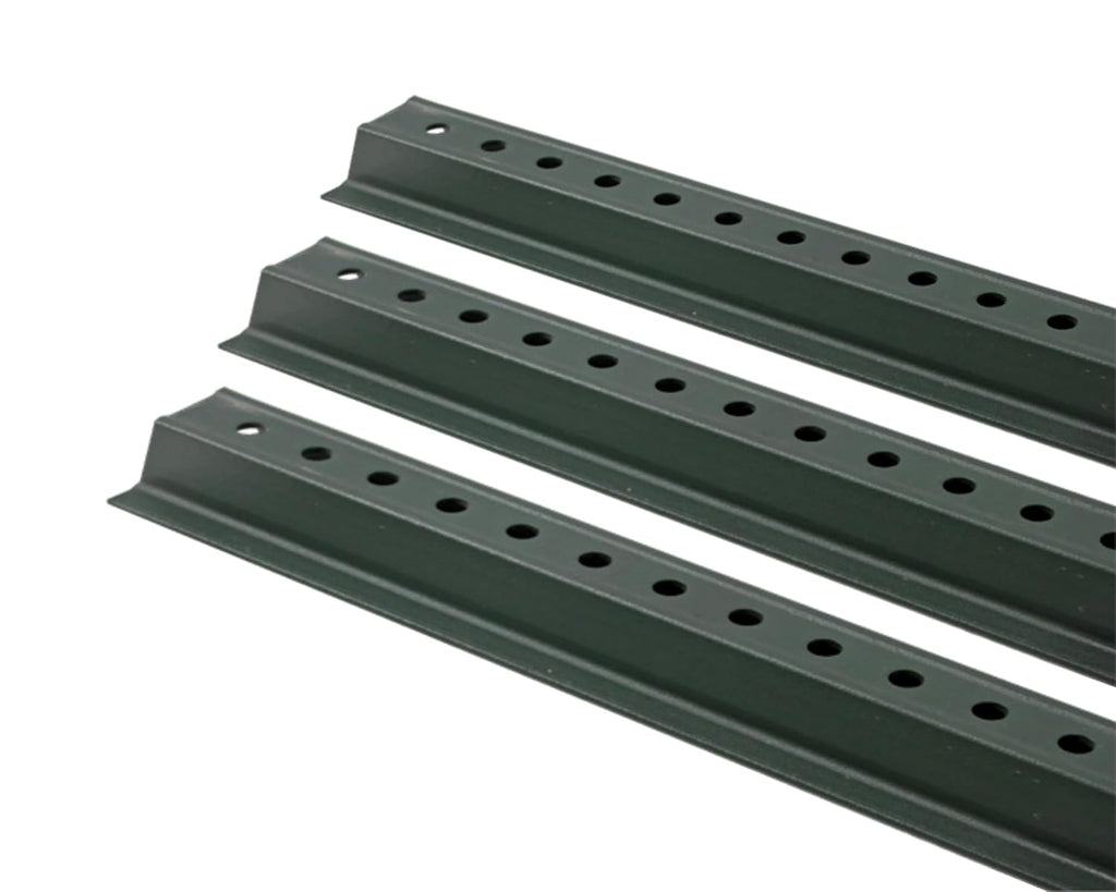 U-Channel Sign Post/Delineator Post, 6-Foot Green Painted, 1.12 lb/ft Steel, Pre-Drilled Holes (3 Pack)
