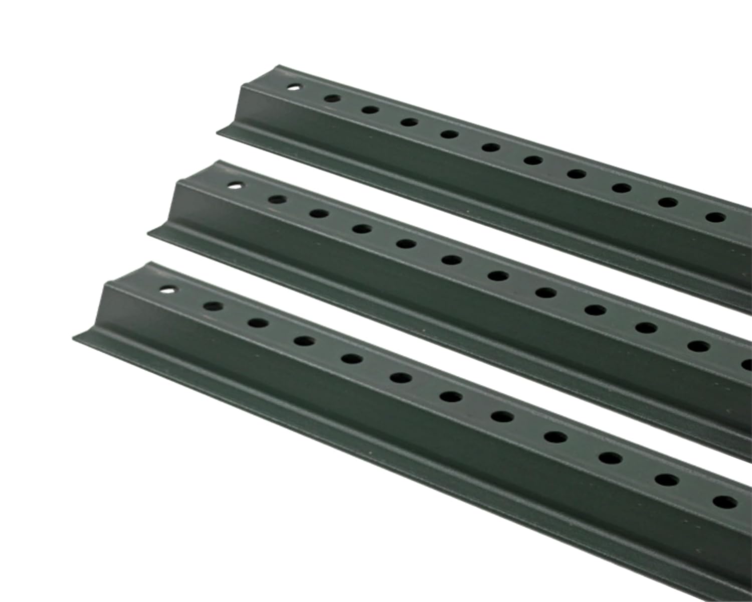 U-Channel Sign Post/Delineator Post, 6-Foot Green Painted, 1.12 lb/ft Steel, Pre-Drilled Holes (3 Pack)