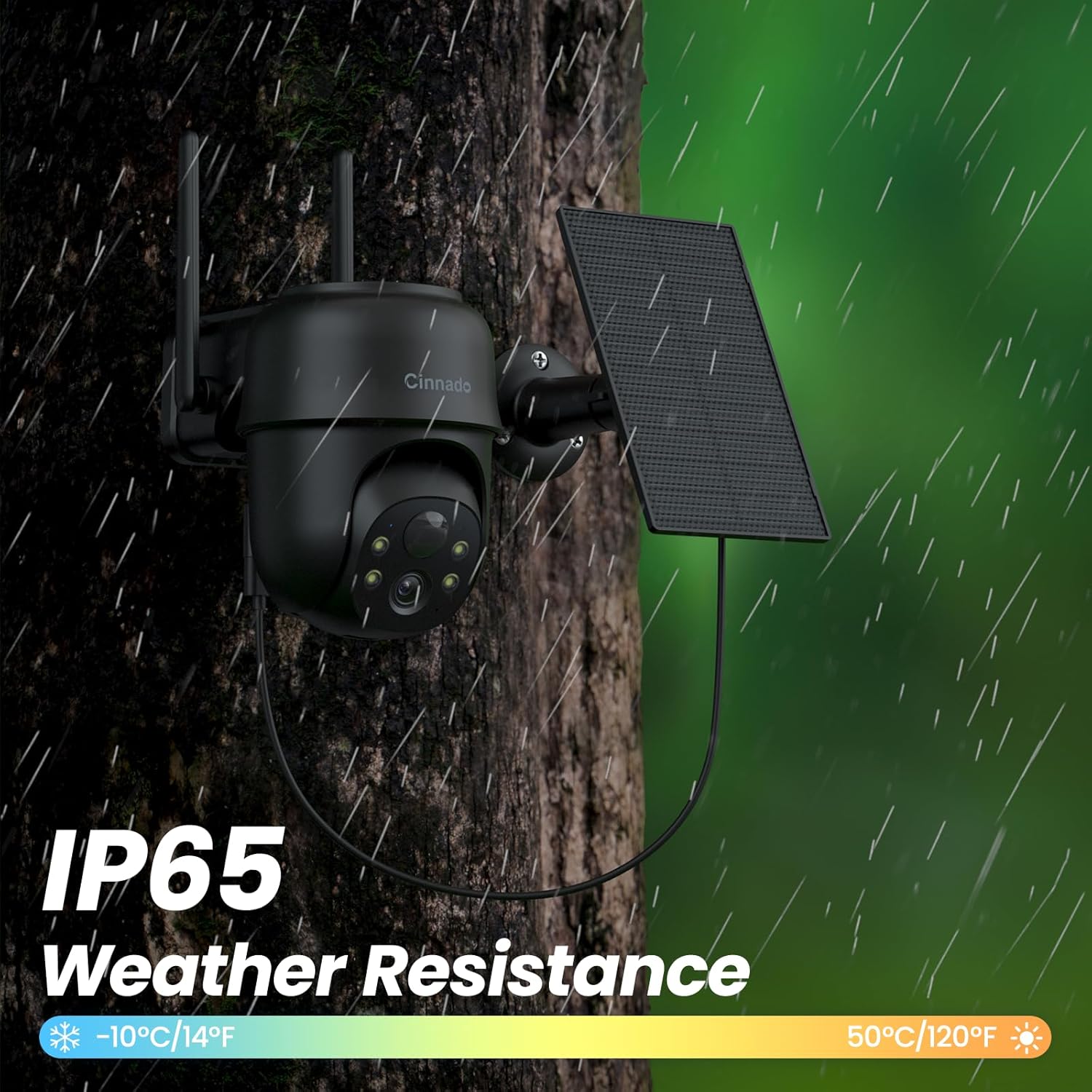 Cinnado 2K Cameras for Home Security-2.4G WiFi Outdoor Camera Wireless Solar/Battery Powered, 360° Viewing, Human Detection, Color Night Vision, Cloud/SD Storage B6 (B6-Black-1pack-2.4G)
