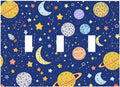 Stars Starry Night Sun Moon Planet Constellations Decorative Switch Plates 3 Gang Wall Plate Triple Toggle Light Switch Cover Electrical Wall Panels Faceplate for Bedroom Bathroom Decor