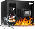 1.8 Cuft Small Fireproof Safe for Home Use, Safe Box Fireproof Waterproof with Programmable Keypad, Spare Keys and Removable Shelf, Digital Home Security Safety Box for Money Documents Medicines